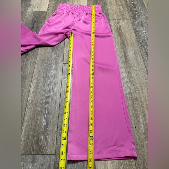 Vibrant Pink Elastic Waist wide leg soft Pants size M - Picture 6 of 10
